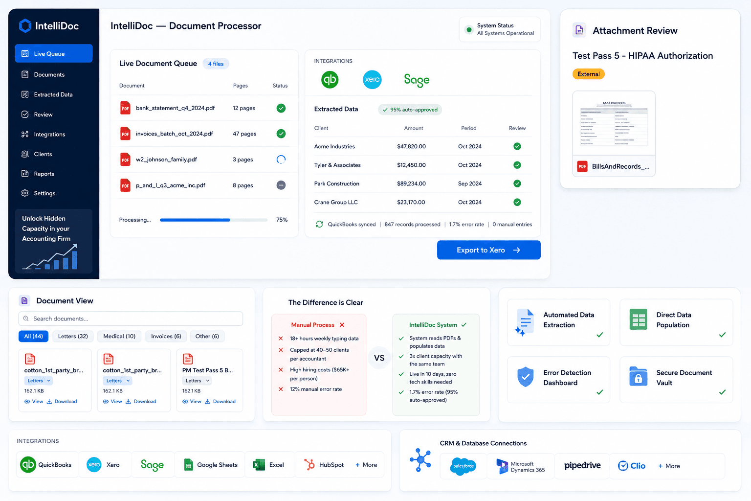 IntelliDoc interface